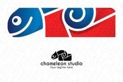 Chameleon Studio - Abstract Creative Reptile Animal Stock Logo Design for Photography Studio