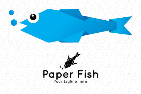 Paper Fish - Origami Water Creature Stock Logo Template