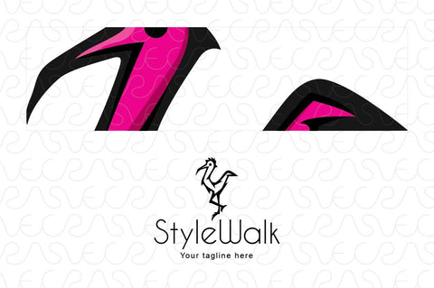Style Walk - Crane Bird Stock Logo Template for Fashion & Beauty