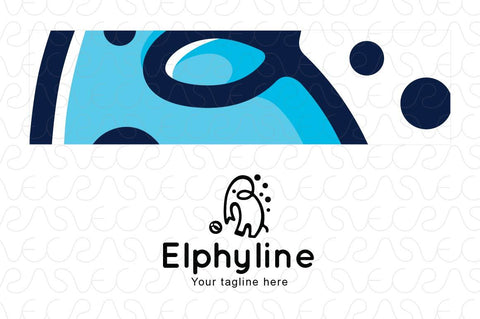 Elphyline - Cute Kid Elephant Stock Logo Template of Animal