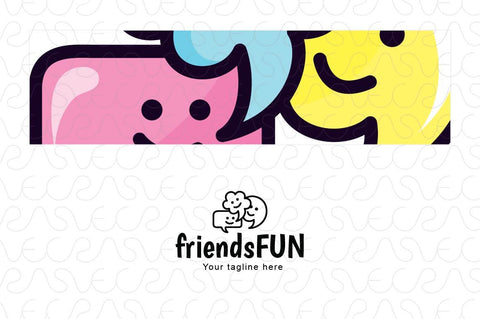 Friends Fun -  Stock Logo Template for Social Communication
