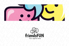 Friends Fun -  Stock Logo Template for Social Communication  
