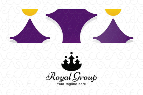 Royal Group - Abstract Crown Shape with Studs as Human Icons Stock Logo Template