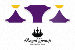 Royal Group - Abstract Crown Shape with Studs as Human Icons Stock Logo Template
