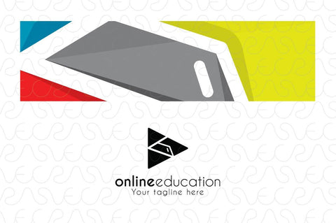 Online Education - Play Symbol Stock Logo Design Template