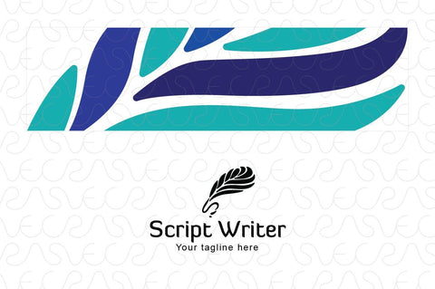 Script Writer - Artistic Quill Abstract Stock Logo Design