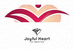 Joyful Heart - Happy Figure Iconic Stock Logo Template