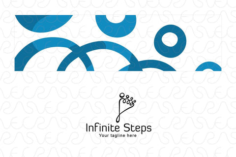 Infinite Steps - Human Foot Print in Linear Style Stock Logo Template