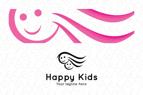 Happy Kids - Cute Children Stock Logo Template