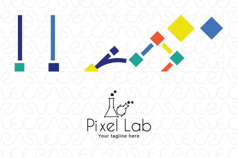 Pixel Lab - Vector Raster Graphic Laboratory Icon Stock Logo Template