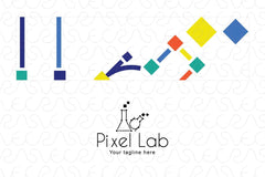 Pixel Lab - Vector Raster Graphic Laboratory Icon Stock Logo Template