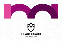 Heart Guard - Simple Iconic Heart & Crest ( Shield ) Stock Logo Template