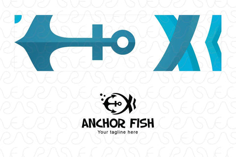 Anchor Fish - Abstract Water Creature Stock Logo Template for Sailing and Fisheries