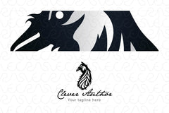 Clever Author - Creative Writer Stock Logo Template of Abstract Crow Bird Feather