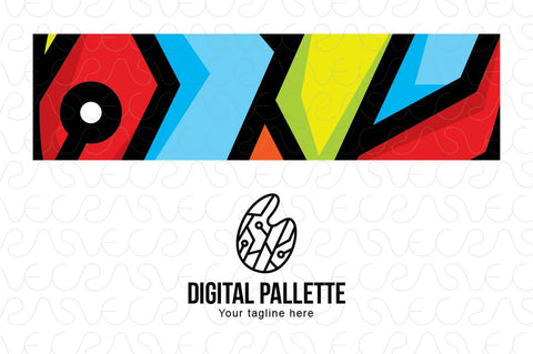 Digital Palette - Technical Art Stock Logo Template for Creative Designing Services