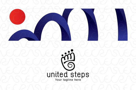 United Steps - People Community Group Stock Logo Template