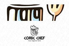 Comic Chef - Cute Cook Stock Logo Template for Restaurant