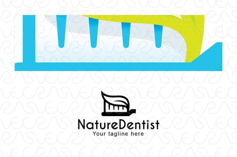 Nature Dentist - Herbal Dental Paste & Toothbrush Stock Logo Template for Natural Oral Care Products