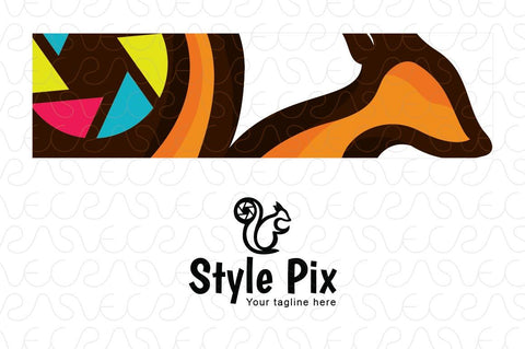 Style Pix - Cute Squirrel Animal Stock Logo Template for Photography
