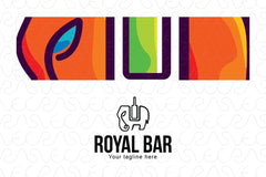 Royal Bar - Elephant Animal Stock Logo Template for Drinking Hubs & Restaurant