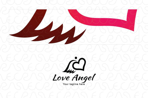 Love Angel - Cute Iconic Stock Logo Template
