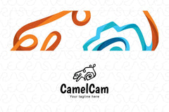 Endless Fun - Desert Animal Camel Stock Logo Template for Tourism, Photography Studio & App
