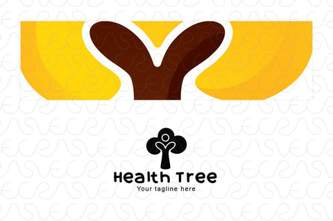 Health Tree - Abstract Figurative Nature Object  Stock Logo Template