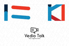 Video Talk - Chat Icon with Movie Camera Stock Logo Template for Blog & App