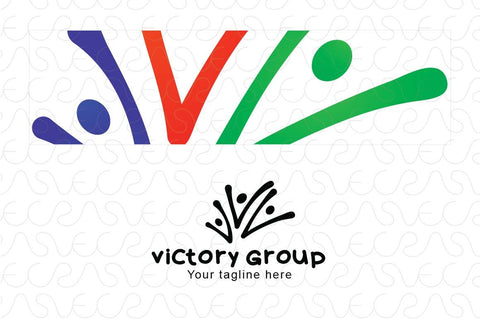 Victory - Abstract Human Group Stock Logo Template