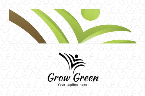 Grow Green - Simple Abstract Compositional Tree & Human Iconic Stock Logo Template