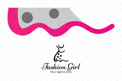 Fashion Girl - Creative Trendy Frock Abstract Graphic Stock Logo Template for Garments Store & Boutique