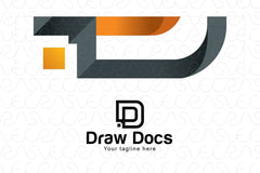 Draw Docs - Abstract Alphabetic Monogram Stock Logo Template of Letter 