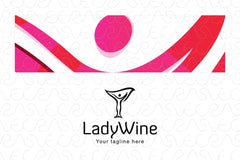 Lady Wine - Figurative Stock Logo Template for Bar & Restaurant