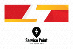 Service Point - Energy Spark Stock Logo Template of Address Marker Icon