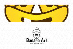 Banana Art - Creative Monkey Stock Logo Design Template