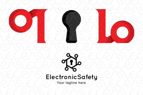 Electronic Safety - Simple Iconic  Digital Lock Stock Logo Template