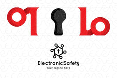 Electronic Safety - Simple Iconic  Digital Lock Stock Logo Template