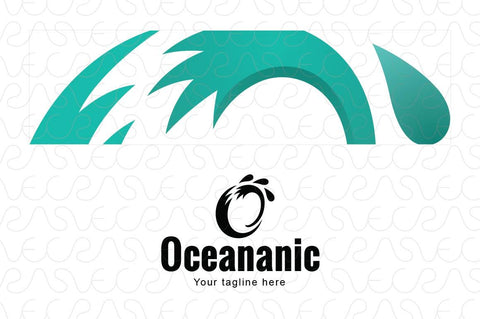 Oceanic - Ocean Tides Alphabetic Stock Logo Template of Natural Elements