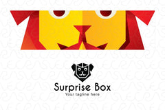 Surprise Box  - Cute Lion Stock Logo Template