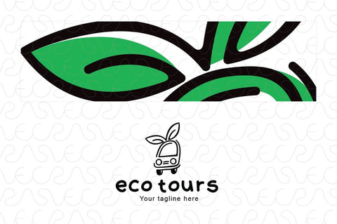 Eco Tours - Green Taxi Cute Stock Logo Template for CNG & Environment Friendly Vehicles