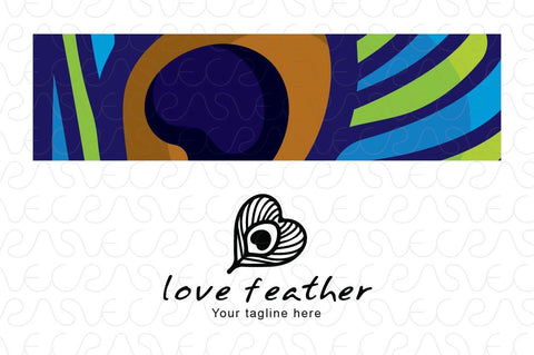 Love Feather - Peacock Bird Quill Creative Stock Logo Template
