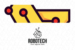 Robot Tech - Cute Robot Stock Logo Design Template for Gaming & Engineering