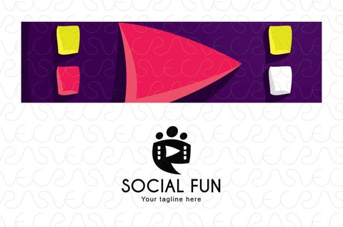 Social Fun - Chat Box Stock Logo Template for Entertainment Groups and Show Business
