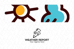 Weather Report - Abstract Nature Elements Stock Logo Template