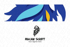 Macaws Script - Creative Parrot Bird Stock Logo Template