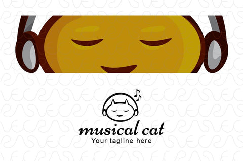 Musical Cat - Cute Animal Abstract Stock Logo Template