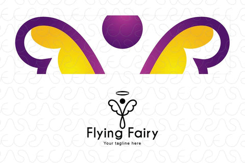 Flying Fairy - Cute Angel Stock Logo Template