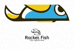 Rocket Fish - Simple Cute Stock Logo Template