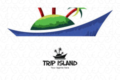 Trip Island -Vacations on Beach Stock Logo Template for Tour & Travel Agency 