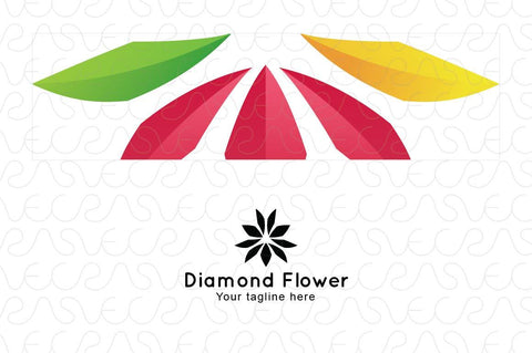 Diamond Flower - Simple Creative Abstract Design Stock Logo Template